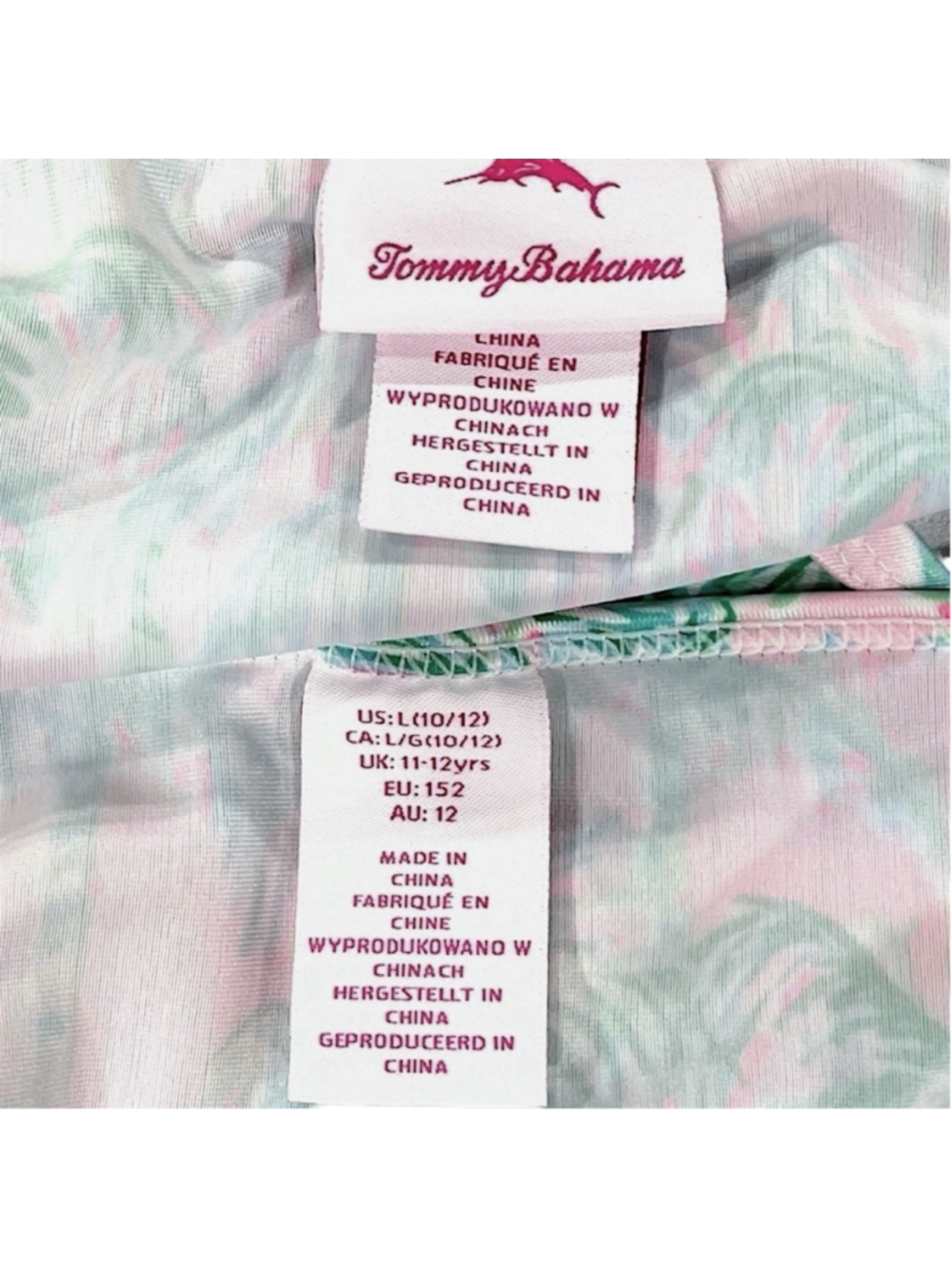 Tommy Bahama Girls Large Tropical Swim Set Two Piece Bikini & Tassel Cover Up - Picture 4 of 16